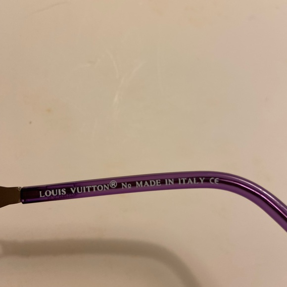Louis Vuitton T-26 52[]16-135 Purple Rimless Eyeglasses Logo Temples Italy Made - Picture 7 of 10